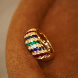 อาซูโอ แหวนทองคำแท้ 18K ประดับเพชรแท้ทรงเจ้าหญิง ประดับเพชรแบบ Pave Setting สำหรับผู้หญิง สวมใส่ได้ทุกวัน ของขวัญสุดคลาสสิก เครื่องประดับ - Product Image 2