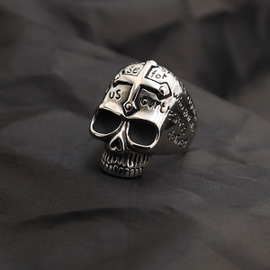 Skull <b>Ring</b> For Men <b>Titanium</b> Steel Geometric Shape Gift Jewelry - Product Image 3