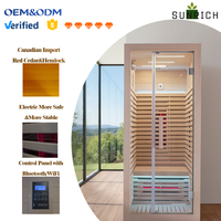 Nouvelle conception de sauna infrarouge de luxe pour 1 à 2 personnes, panneau chauffant en carbone, sauna sec intérieur en cèdre canadien pour la maison