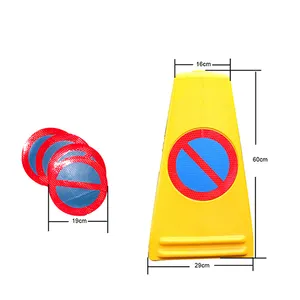 Cono de tráfico triangular reflectante de alta calidad, pegatina con símbolo de seguridad, sin espera, para estacionamiento, fábrica de China