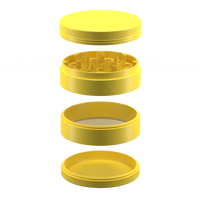 Accessoires pour fumeurs : Nouveau moulin à herbes compact en aluminium CNC, 4 pièces, jaune, original, en forme de diamant