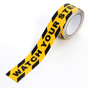 Watch Your Step Anti Slip Tape 0.75mm Thickness <b>Yellow</b> Black Warning <b>Sticker</b> For Stairs Safety - Product Image 1