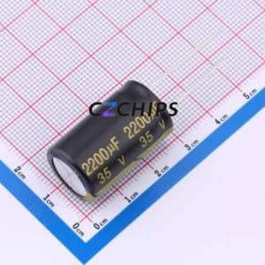 Condensador Electrolítico de Aluminio de Orificio Pasante CD26G1VM222L260T, Orificio Pasante, D16xL26mm 2200uF 20% 35V 7.5mm - Product Image 1