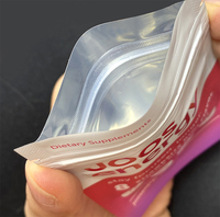 Suppléments sac d'emballage d'échantillon sac en plastique à fermeture éclair à 3 côtés emballage pour Sachets d'échantillon de vitamine Mini sacs en Mylar refermables