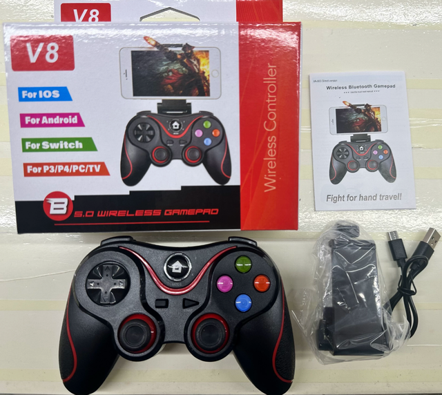V8 Game Controller Supports Mobile Phone/Android/iOS Gaming/PC BT Handheld Devices