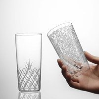 Gelas Highball Kristal Ukir Tangan Gaya Jepang Collins Tumbler untuk Gin Tonic Kopi Koktail Restoran Bar Grosir