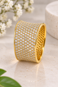 Bague en or 24 carats, 13,70 grammes, bague en or fantaisie faite à la main pour femmes, pour les mariages, bijoux en or indiens traditionnels - Product Image 4