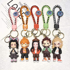 Porte-clés en silicone Demon <span class=keywords><strong>Tanjiro</strong></span> Nezuko, pendentif 3D dessin animé pour sac à dos, porte-clés de voiture, <span class=keywords><strong>petit</strong></span> cadeau, vente en gros - Product Image 3