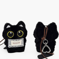 Mignon porte-clés chat noir fait main pour filles, décoration de sac d'école, pendentif chaton en peluche Kawaii, jouet en peluche, cadeau d'anniversaire