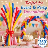 Ballon gonflable décoratif personnalisé en forme d'animal, modèle 260q, ballon long à modeler en vrac pour fête d'anniversaire