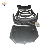 Kit carrosserie large style LM pour BMW X6 F16 2015-2019, comprenant pare-chocs avant, jupes latérales, garde-boue, pare-chocs arrière, capot en fibre de carbone et aileron.