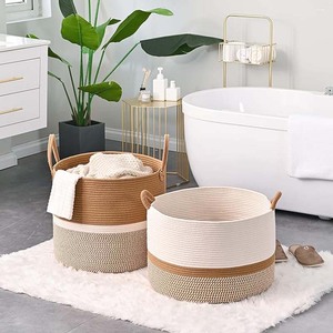 Large <strong>Blanket</strong> <strong>Basket</strong> Woven <strong>Baskets</strong> <strong>for</strong> Storage Baby Laundry Hamper Cotton Rope <strong>Blanket</strong> <strong>Basket</strong> <strong>for</strong> Living Room - Product Image 3
