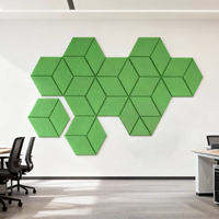 Panneau acoustique mural hexagonal en fibre de polyester 100%, panneau acoustique hexagonal en feutre PET, panneaux acoustiques en mousse absorbant le son pour hôtel