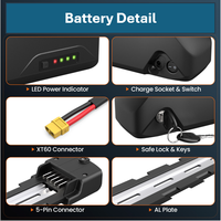 Batterie de vélo électrique au lithium 52V 26Ah, type 21700, cellules 5200mAh, BMS 50A avec chargeur 3A inclus, livraison rapide depuis l'entrepôt de Californie