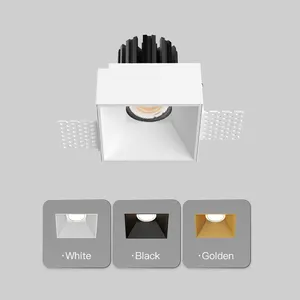 XRZLux lampu sorot LED persegi 10W, lampu sorot LED langit-langit tersembunyi tahan air ETL COB IP44 dapur kamar mandi