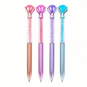 Stylo à bille en métal avec dessus en cristal diamant, cadeau promotionnel pour le bureau et l'école, vente en gros - Product Image 3