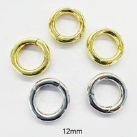 CH-LAP2065 Fermoir à ressort rond 14mm 16mm plaqué or, connecteur de verrouillage à bascule en métal pour la fabrication de chaînes de bijoux faits à la main
