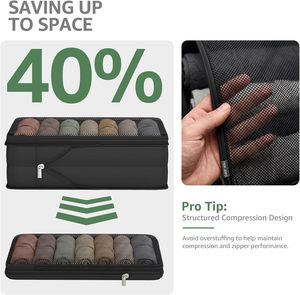 7 cubes de compression extensibles pour bagages, accessoires de voyage essentiels, organiseurs de voyage pliables en mesh pour valises de 20 à 22 pouces - Product Image 3