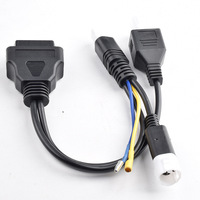 Cable divisor en Y OBD2 de 16 pines a 3 pines + 4 pines (uno a dos) para motocicleta, adaptador de diagnóstico OBD, cable conector para herramienta de escaneo de fallas