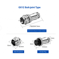 Connecteur de signal circulaire mâle-femelle GX12 GX16 pour aviation, 2, 3, 4, 5, 6, 8, 10 broches