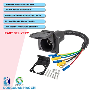 7-poliger gerader Anhänger kabelbaum mit automatischem 7-poligem Stecker und gerader, leichter PTFE-Isolierung - Product Image 1