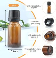 Flacon compte-gouttes en verre ambré de 10 ml avec bouchon inviolable et compte-gouttes intégré pour huiles essentielles