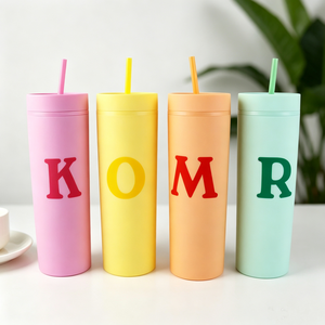 Vasos delgados de acrílico de colores de 20 oz con tapas, pajitas, vasos delgados <span class=keywords><strong>para</strong></span> Navidad Acción de Gracias - Product Image 3