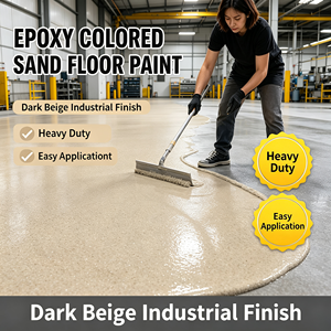Peinture de sol autolissante époxy de qualité industrielle avec sable coloré, revêtement imperméable inaltérable pour ateliers, centres commerciaux et sols en béton - Product Image 1