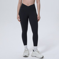 Legging de sport personnalisé avec logo pour femme, taille haute en V, grande taille 3XL, pour gym, fitness, yoga, course à pied, pantalon de sport de haute qualité