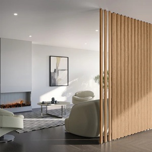 Modern Decorative Room Divider Vertical Slat Wall <strong>Partition</strong> for Restaurant Interior Design and Cafe Open <strong>Plan</strong> Space Planning - Product Image 2