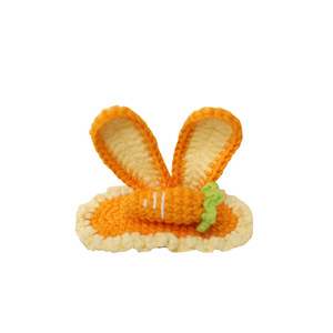 Épingles à cheveux de <span class=keywords><strong>dessin</strong></span> animé exquises faites à la main, créations au crochet par des mamans, adorables petites filles lapines, et coiffes en laine finies. - Product Image 5