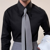 Haut de gamme Vintage affaires chemise formelle Style italien printemps Gentleman col Empire chemise ajustée avec sténopé tenue décontractée