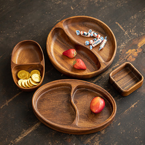 Plateau à fruits ovale en bois de noyer, plateau à collations en bois massif pour les fêtes, idéal pour les fruits secs et les desserts - Product Image 1
