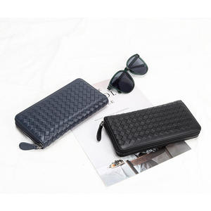 Sheepskin Woven Long Wallet for <b>Men</b> Women Korean Fashion Wallets Large Capacity Zipper <b>Clutch</b> Phone <b>Bag</b> Male Purse - Product Image 3