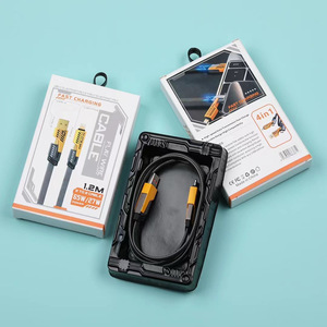 Câble de Charge 4 en 1 100W USB C vers L, Cordon Plat Tressé Anti-Emmêlement de 10 Pieds à Charge Rapide avec Multi-Ports Type C/USB A - Product Image 5