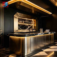 Comptoir de bar personnalisé de luxe avec vitrine, meuble de bar à cocktails pour hôtel, boutique, restaurant, pub