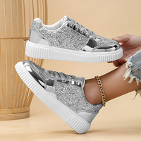 Chaussures de sport pour femmes, légères, avec semelle intermédiaire en EVA scintillante, résistantes aux chocs, confortables, à lacets, pour la course à pied et la marche