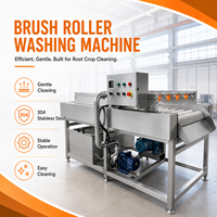 Industriële wasmachine voor zwaar gebruik met parallel borstelrollensysteem voor de verwerking van fruit en groenten