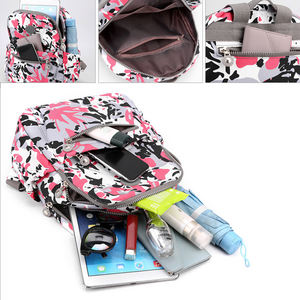 <span class=keywords><strong>Sac</strong></span> à <span class=keywords><strong>dos</strong></span> en nylon pour <span class=keywords><strong>femme</strong></span>, léger, respirant, imperméable, style coréen, décontracté, pour voyage, imprimé floral, ethnique, uni, simple - Product Image 4