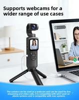 Enregistreur de poche moderne avec capteur CMOS compact, léger (160g), stabilisation 3 axes, pour les médias sociaux et la vie quotidienne