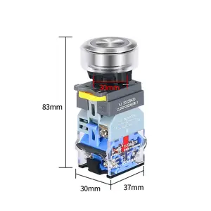 Round Momentary Latching La38-11E La38 Series 220V 30mm Ac Stainless Steel Waterproof Push Button Switch With Led