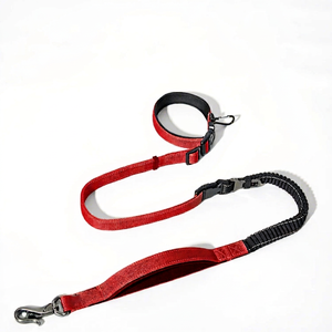 Laisse pour chien réglable et amortissante en polyester, sangle de collier personnalisée pour la promenade en extérieur - Product Image 1