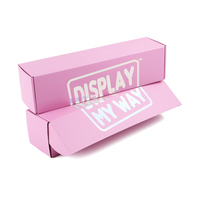 Boîte d'expédition avec logo personnalisé holographique ondulé rose portable verticale pour bouquets de fleurs de roses boîte-cadeau de livraison de plantes vivantes