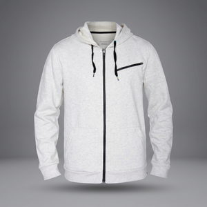<b>Men's</b> Winter Hoodies & <b>Sweatshirts</b>-Plain Dyed Eco-Friendly Polyester/Cotton Fleece Zipper-Up Design Sports Breathable - Product Image 3