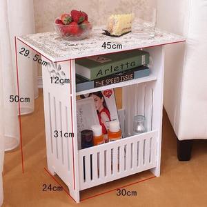 Tavolo <span class=keywords><strong>per</strong></span> riviste Casual <span class=keywords><strong>per</strong></span> camera da letto o balcone <span class=keywords><strong>per</strong></span> lo stoccaggio creativo piccolo soggiorno quadrato tavolino con mensola - Product Image 3