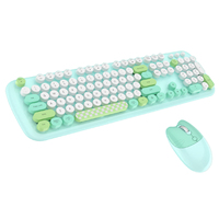 Membrane Keyboard Manufacturer 2.4G Wireless Retro Round Keycaps Keyboard Mouse Combo