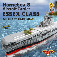 Vente chaude 1487PCS Militaire Navire De Guerre Blocs De Construction Hornet Avion Carter Briques De Construction Kit Ensemble Jouets