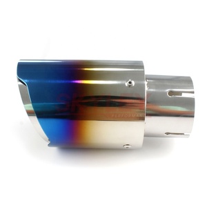 Marmitta per auto universale in acciaio inossidabile con punta di scarico blu bruciata per Bmw Benz Audi <span class=keywords><strong>Vw</strong></span> Golf Car marmitta di scarico <span class=keywords><strong>Logo</strong></span> personalizzato - Product Image 5