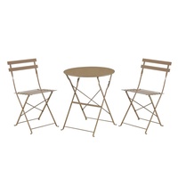 Ensemble de 3 pièces pour bistro et terrasse, table et chaises pliantes en acier, meubles d'extérieur pliants pour pelouse, cour, bistro, balcon, vert