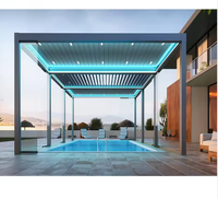 Pavillon en aluminium imperméable sur mesure, design européen, double vitrage trempé, style à persiennes